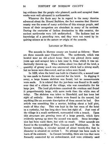 History of Morrow County Ohio, Volume 1, 1911, pg 14.