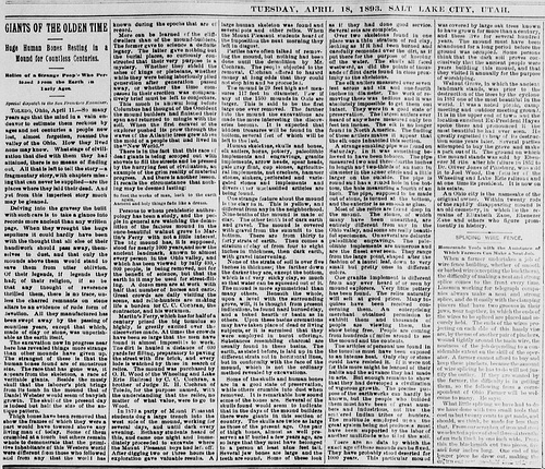 Deseret Evening News, April 18, 1893 pg. 9.